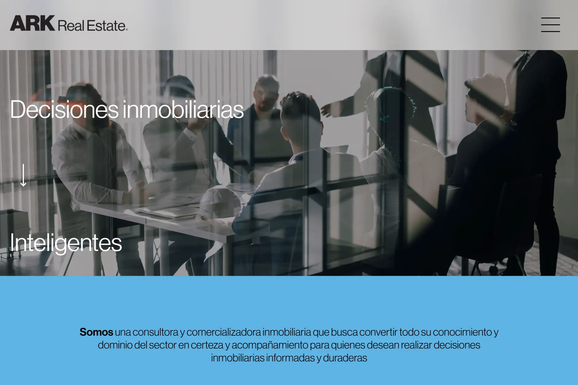 Sitio web de ARK Real Estate, consultora inmobiliaria
